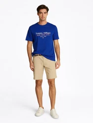 Tommy Hilfiger T-Shirt HILFIGER CENTER STACK TEE Dunkelblau/Blau
