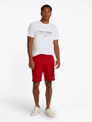 Tommy Hilfiger T-Shirt HILFIGER CENTER STACK TEE Weiß/Grau/Rosa/Rot/Gelb
