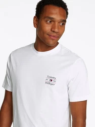 Tommy Hilfiger Rundhalsshirt HILFIGER STACK TEE Weiß/Creme/Grau