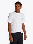 Tommy Hilfiger Rundhalsshirt HILFIGER STACK TEE Weiß/Creme/Grau