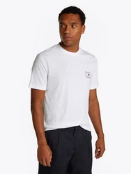 Tommy Hilfiger Rundhalsshirt HILFIGER STACK TEE Weiß/Creme/Grau