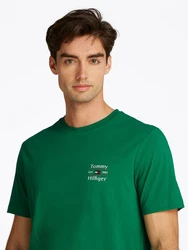 Tommy Hilfiger Rundhalsshirt HILFIGER STACK TEE Grün/Dunkelgrün