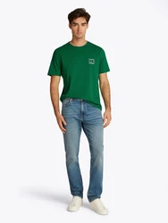 Tommy Hilfiger Rundhalsshirt HILFIGER STACK TEE Grün/Dunkelgrün