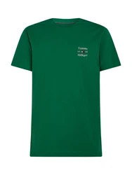 Tommy Hilfiger Rundhalsshirt HILFIGER STACK TEE Grün/Dunkelgrün