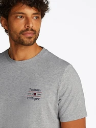 Tommy Hilfiger Rundhalsshirt HILFIGER STACK TEE Grau/Hellgrau/Dunkelgrau