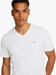 Tommy Hilfiger V-Shirt ESSENTIAL V-NECK TEE Weiß/Creme/Khaki
