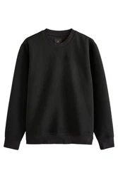 Next Sweatshirt Strukturiertes Premium Rundhalssweatshirt Schwarz/Dunkelgrau