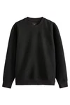 Next Sweatshirt Strukturiertes Premium Rundhalssweatshirt Schwarz/Dunkelgrau