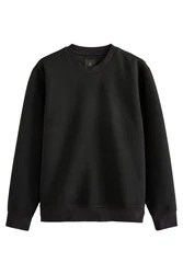 Next Sweatshirt Strukturiertes Premium Rundhalssweatshirt Schwarz/Dunkelgrau