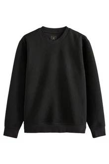 Next Sweatshirt Strukturiertes Premium Rundhalssweatshirt Schwarz/Dunkelgrau Next Sweatshirt Strukturiertes Premium Rundhalssweatshirt Schwarz/Dunkelgrau