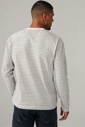 Next Langarmshirt Relaxed Fit Grau/Hellgrau/Khaki/Weiß