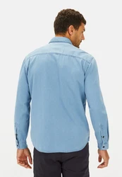 camel active Langarmhemd Kentkragen Blau/Hellblau