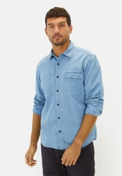 camel active Langarmhemd Kentkragen Blau/Hellblau