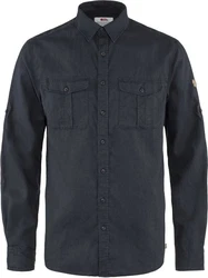 Fjällräven Langarmhemd vik Travel Shirt LS Dunkelblau/Blau/Grau