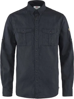 Fjällräven Langarmhemd vik Travel Shirt LS Dunkelblau/Blau/Grau