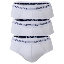 GANT Herren Slips 3er Pack Briefs Logo-Bund Cotton Stretch Weiß