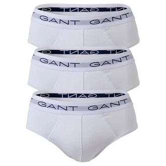 GANT Herren Slips 3er Pack Briefs Logo-Bund Cotton Stretch Weiß GANT Herren Slips 3er Pack Briefs Logo-Bund Cotton Stretch Weiß