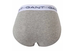GANT Herren Slips 3er Pack Briefs Logo-Bund Cotton Stretch Grau