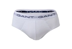 GANT Herren Slips 3er Pack Briefs Logo-Bund Cotton Stretch Weiß