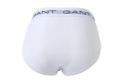 GANT Herren Slips 3er Pack Briefs Logo-Bund Cotton Stretch Weiß