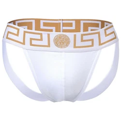 Versace Tanga Herren Jockstrap Weiß/Orange/Lila/Creme