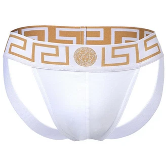Versace Tanga Herren Jockstrap Weiß/Orange/Lila/Creme