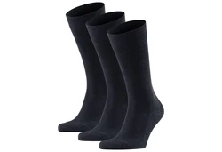 FALKE Kurzsocken Herren Family SO (3er Pack) Schwarz/Dunkelblau/Blau