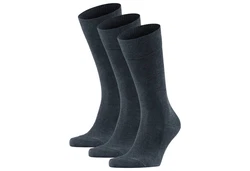 FALKE Kurzsocken Herren Family SO (3er Pack) Dunkelblau/Blau/Dunkelgrau/Grau