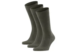 FALKE Kurzsocken Herren Family SO (3er Pack) Dunkelgrün/Khaki