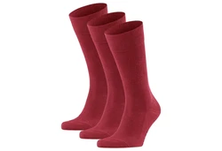 FALKE Kurzsocken Herren Family SO (3er Pack) Rot/Dunkelrot/Lila