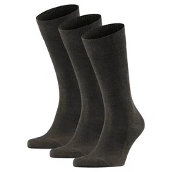 FALKE Kurzsocken Herren Family SO (3er Pack) Dunkelgrün/Khaki/Grau/Schwarz/Dunkelgrau/Dunkelbraun/Braun