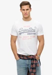 Superdry T-Shirt VL Heritage Relaxed Tee dunkelgrau/pfirsich/weiß