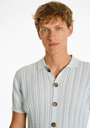 Lindbergh Cardigan Hellblau/Weiß