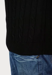 U.S. Polo Assn Strickpullover Pullover Zopfmuster Schwarz/Rot