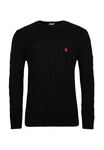 U.S. Polo Assn Strickpullover Pullover Zopfmuster Schwarz/Rot