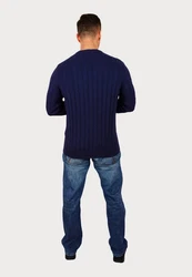 U.S. Polo Assn Strickpullover Pullover Zopfmuster Dunkelblau/Blau/Rot