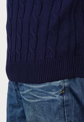 U.S. Polo Assn Strickpullover Pullover Zopfmuster Dunkelblau/Blau/Rot