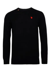 U.S. Polo Assn Strickpullover R-Neck Schwarz/Rosa/Rot