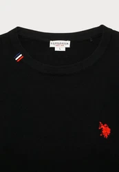 U.S. Polo Assn Strickpullover R-Neck Schwarz/Rosa/Rot
