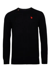 U.S. Polo Assn Strickpullover R-Neck Schwarz/Rosa/Rot