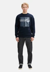 TOM TAILOR Sweatshirt Pullover Dunkelblau/Hellblau
