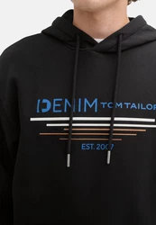 TOM TAILOR Hoodie Kapuzensweatshirt Schwarz/Grau