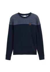 TOM TAILOR Sweatshirt Pullover Dunkelblau/Hellblau/Grau