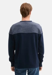 TOM TAILOR Sweatshirt Pullover Dunkelblau/Hellblau/Grau