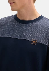 TOM TAILOR Sweatshirt Pullover Dunkelblau/Hellblau/Grau