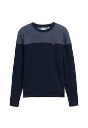 TOM TAILOR Sweatshirt Pullover Dunkelblau/Hellblau/Grau