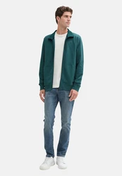 TOM TAILOR Sweatshirt Sweatjacke Dunkelgrün/Grün/Türkis
