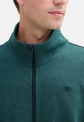 TOM TAILOR Sweatshirt Sweatjacke Dunkelgrün/Grün/Türkis
