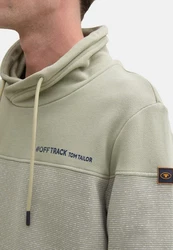 TOM TAILOR Sweatshirt mit Stehkragen Khaki/Dunkelgrün/Grün