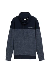 TOM TAILOR Sweatshirt mit Stehkragen Dunkelblau/Hellblau/Grau